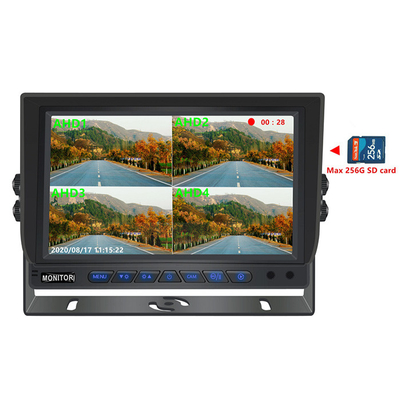 7 ιντσών 1024*600 AHD Monitor Quad Display Αυτοκίνητο φορτηγό Σύστημα κάμερας ασφαλείας με λειτουργία καταγραφής