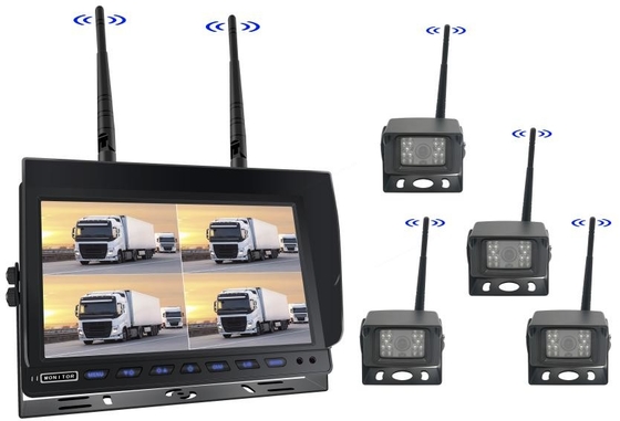 10 ιντσών Quad Split 4ch AHD ασύρματη 1080P αυτοκίνητο αντίστροφη κάμερα Monitor Kit
