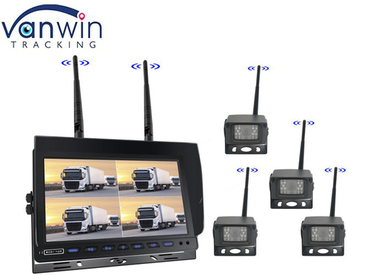 10 ιντσών Quad Split 4ch AHD ασύρματη 1080P αυτοκίνητο αντίστροφη κάμερα Monitor Kit